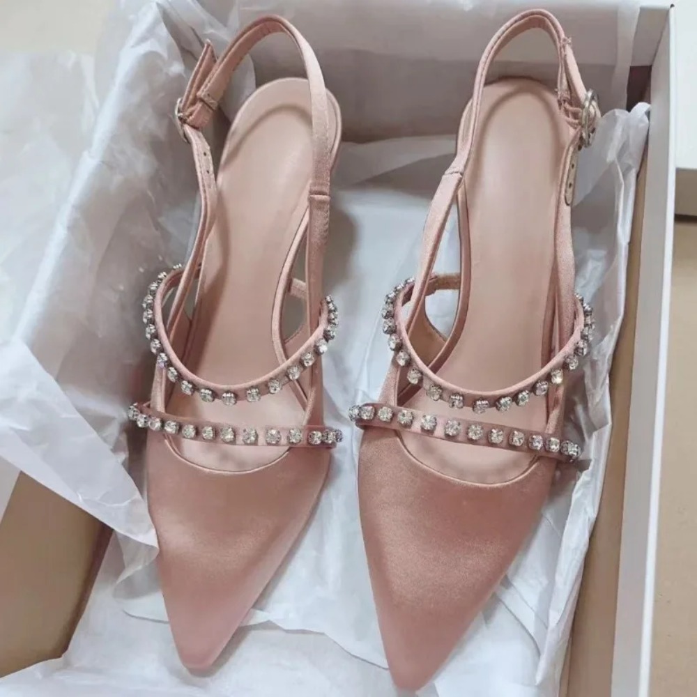 Lighting Decor For Wedding - Fashion Women's Sandals Pink Satin Pointed