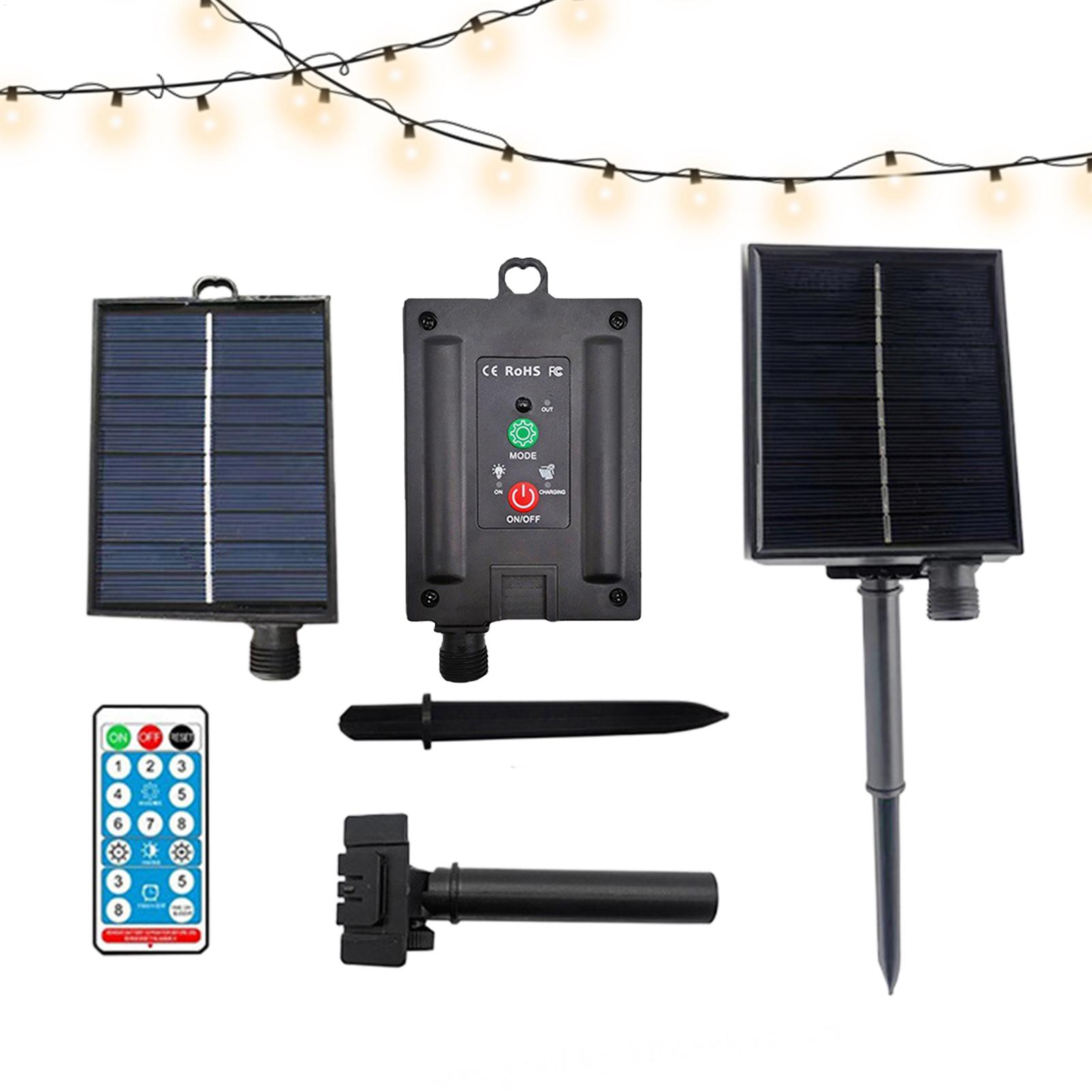 String Light Outdoor - Portable Solar Panel 31V Waterproof Remote