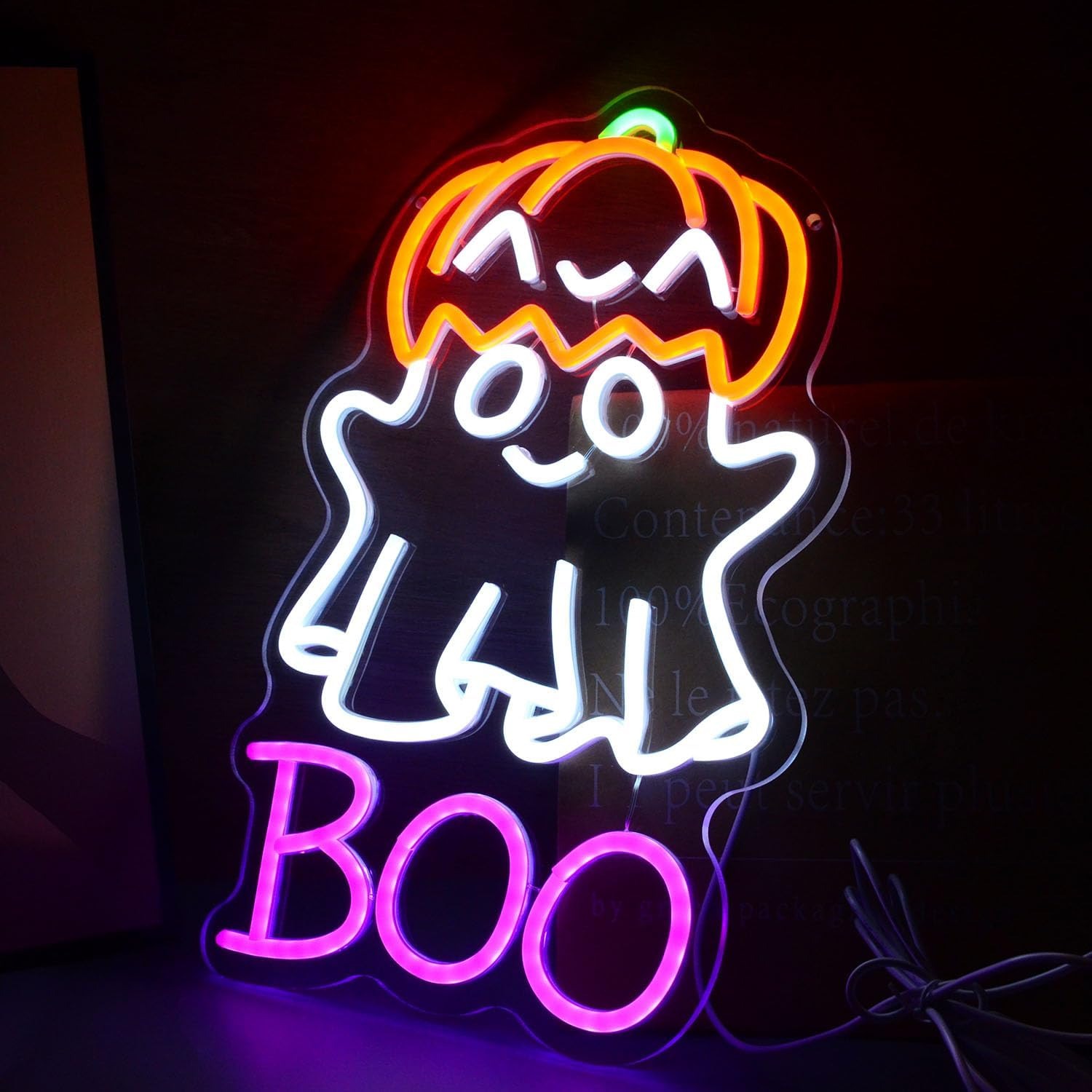 Cute Ghost Pumpkin Hat BOO LED - Home Decor Lighting Tricks 评论和价格