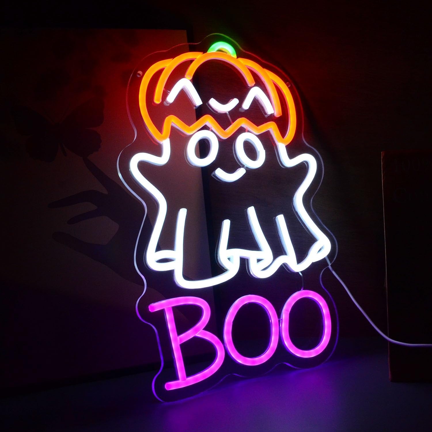 Cute Ghost Pumpkin Hat BOO LED - Home Decor Lighting Tricks 评论和价格