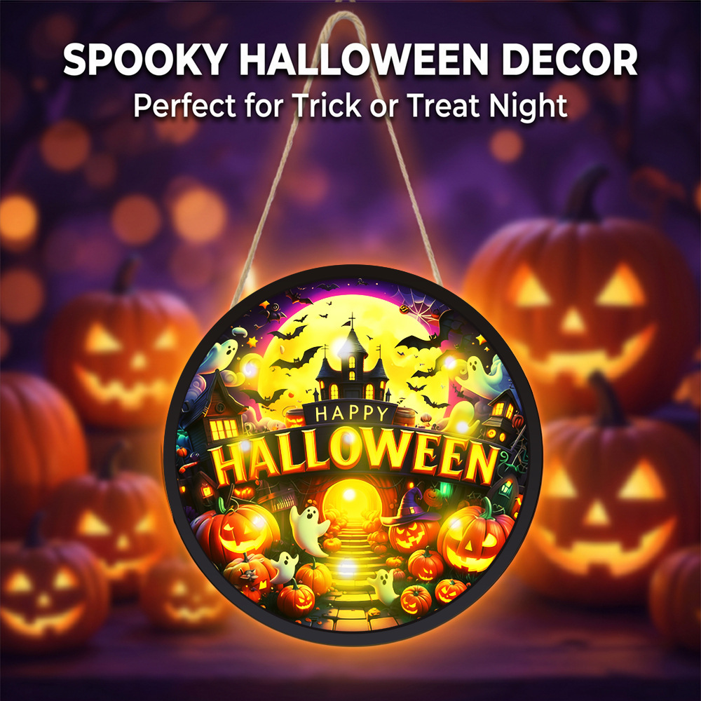 Round Glowing Halloween Hangin - Home Decor Lighting Tricks 评论和价格