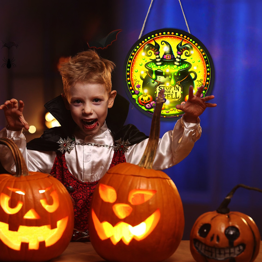 Round Glowing Halloween Hangin - Home Decor Lighting Tricks 评论和价格