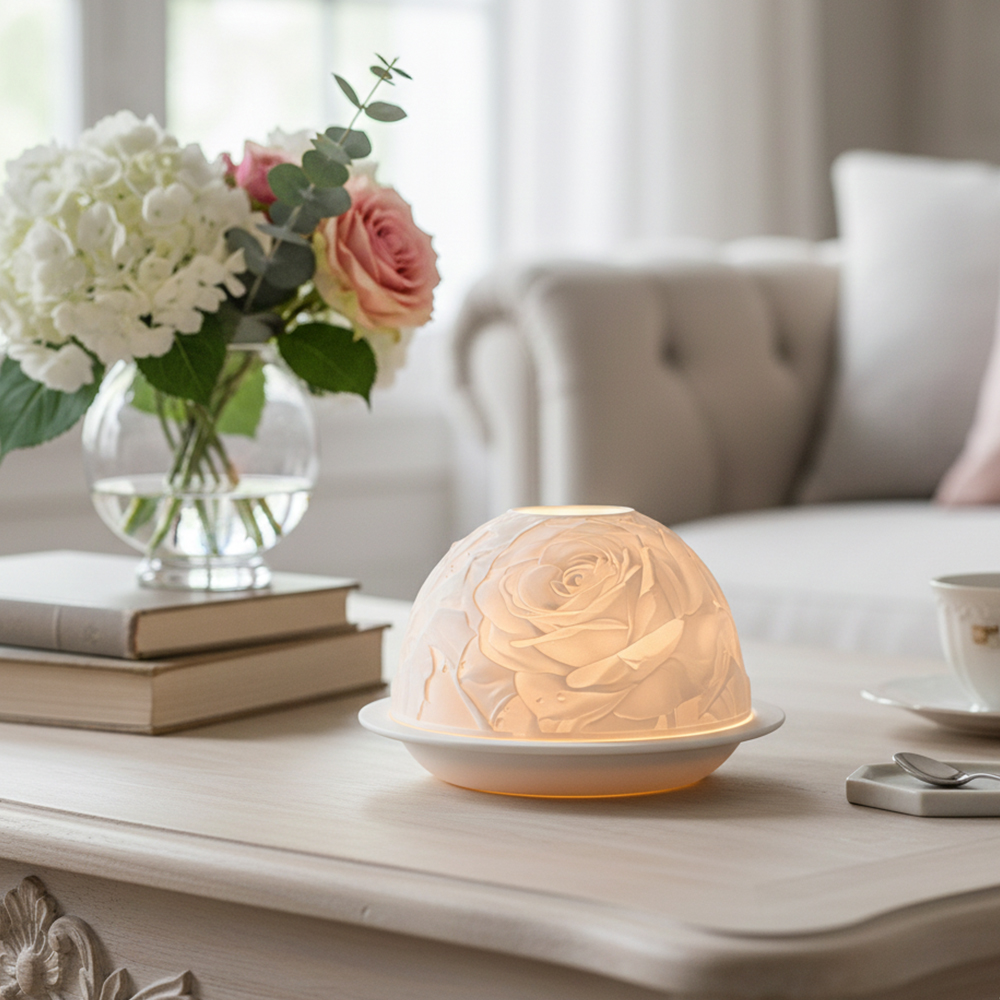 Elegant Rose Porcelain Candle  - Lighting Decor For Wedding 评论和价格