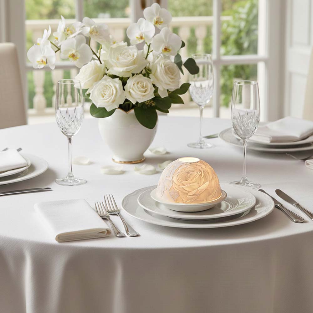 Elegant Rose Porcelain Candle  - Lighting Decor For Wedding 评论和价格