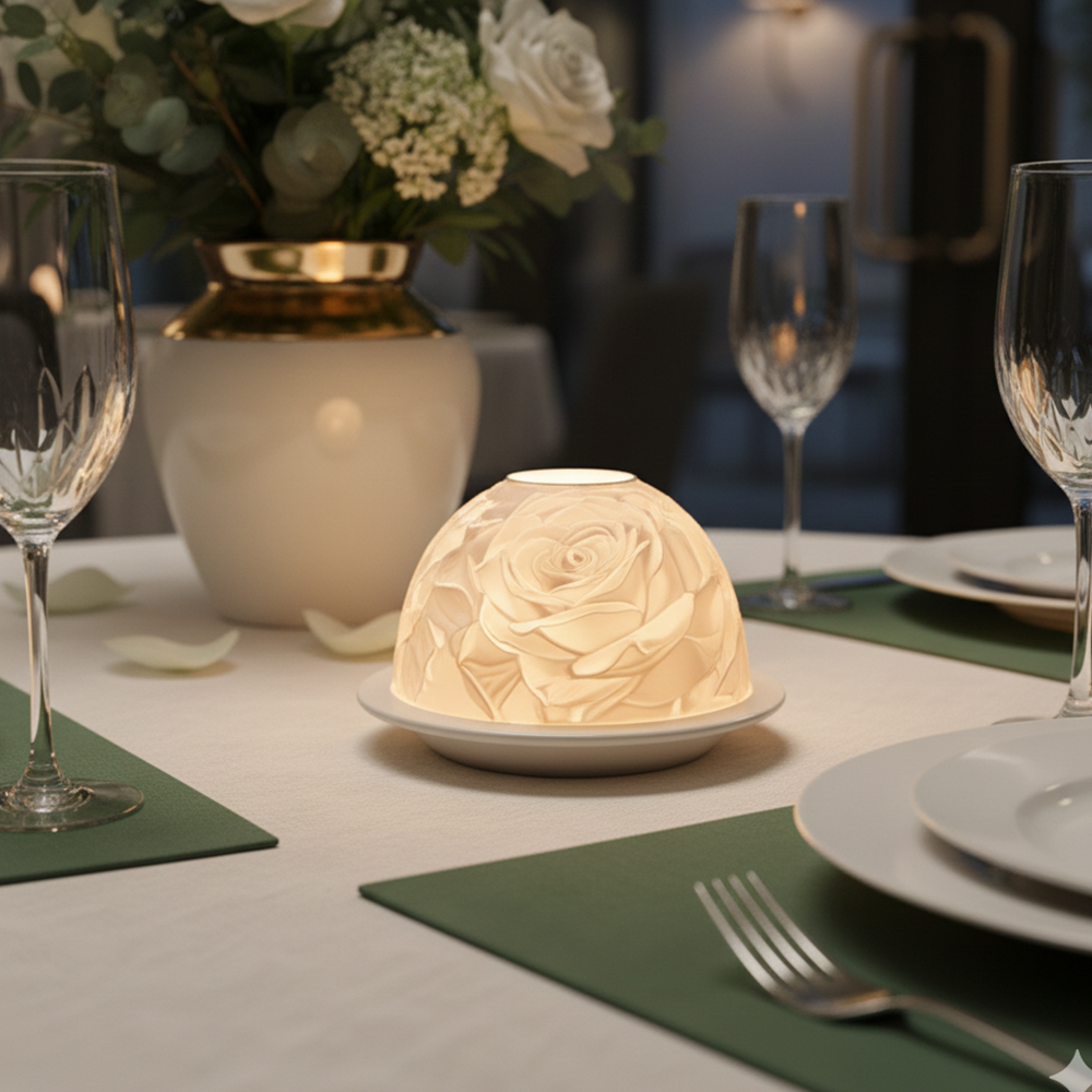 Elegant Rose Porcelain Candle  - Lighting Decor For Wedding 评论和价格