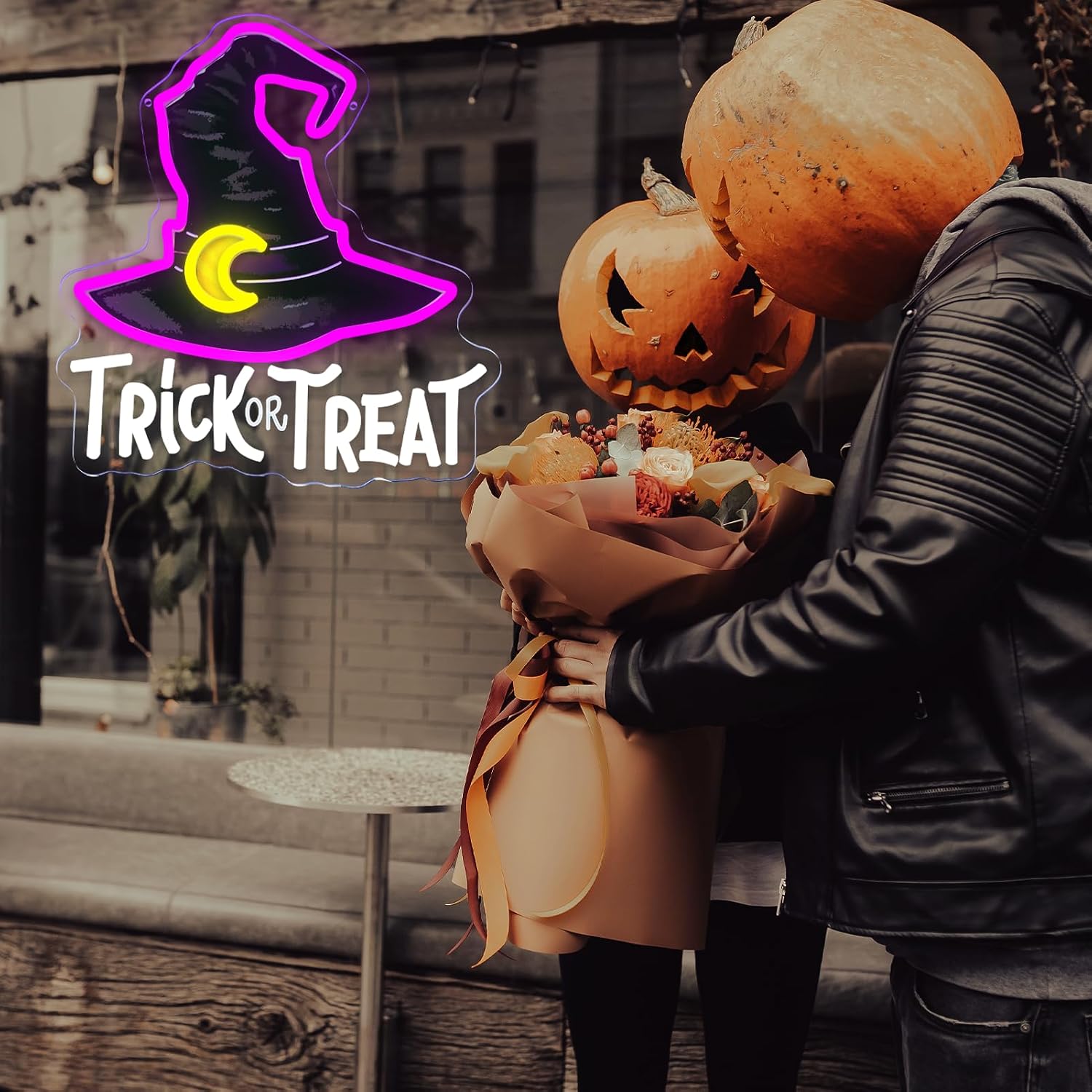 Trick Or Treat Witch Hat Neon  - Home Decor Lighting Tricks 评论和价格