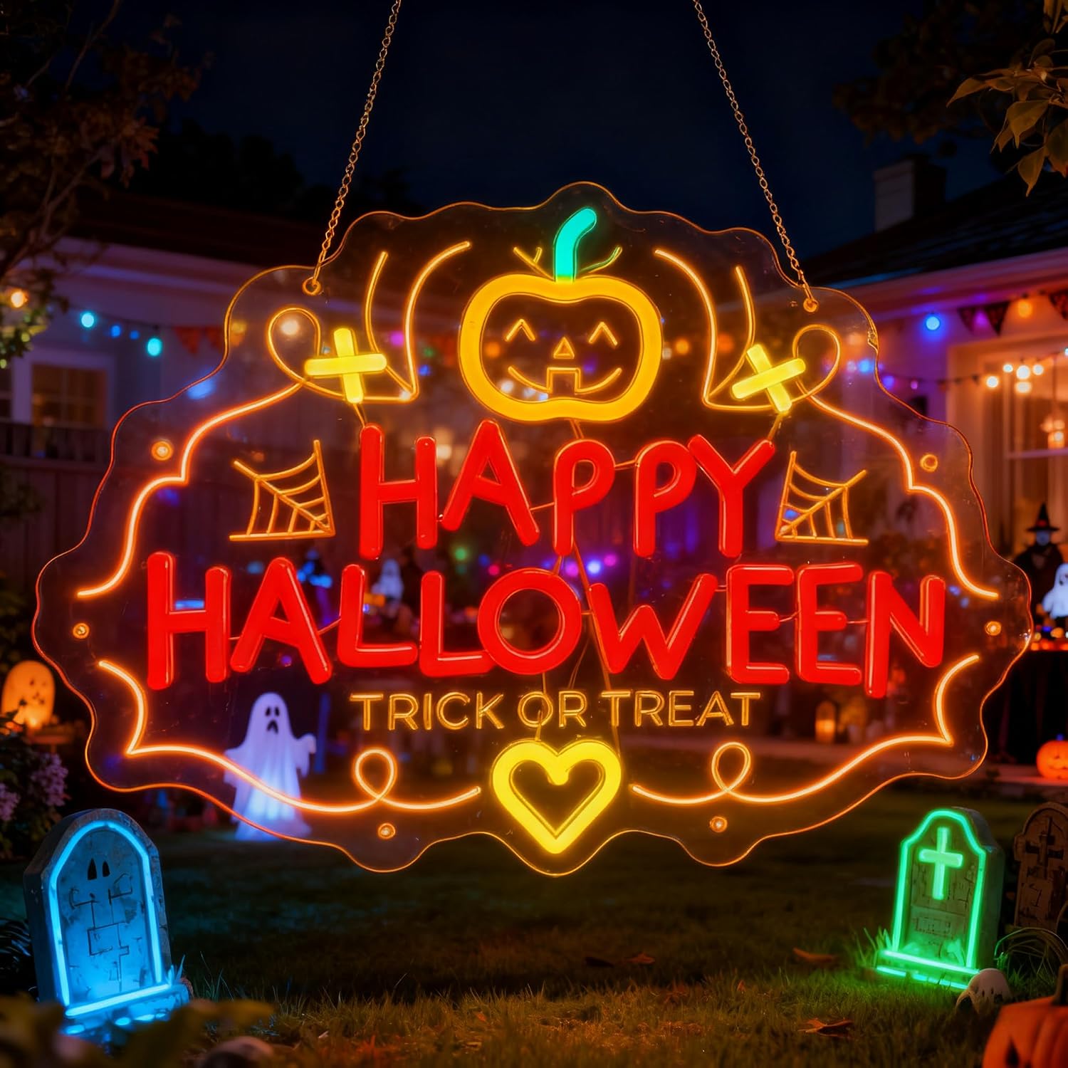 Happy Halloween Trick Or Treat - Home Decor Lighting Tricks 评论和价格