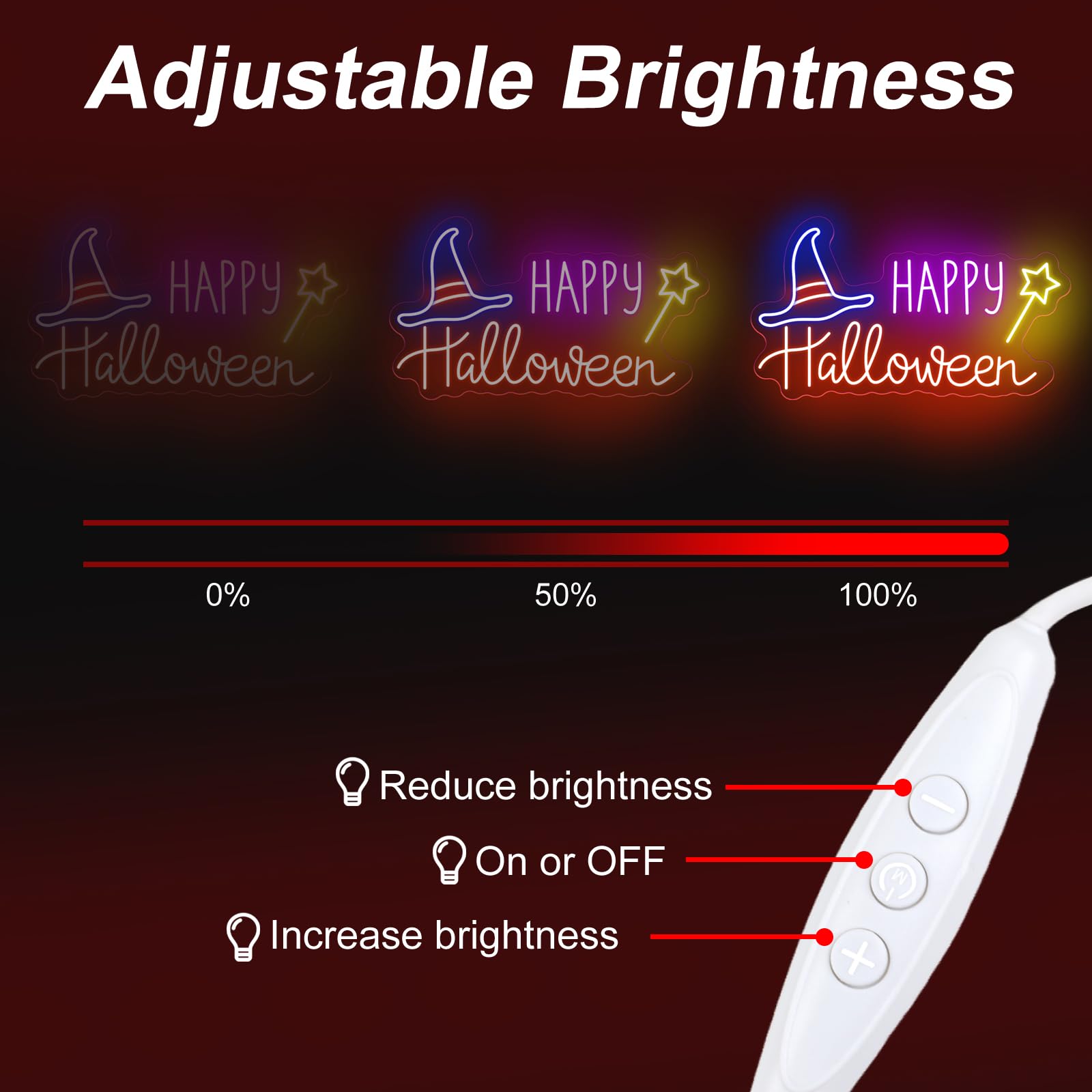Happy Halloween Bat LED Neon S - Home Decor Lighting Tricks 评论和价格
