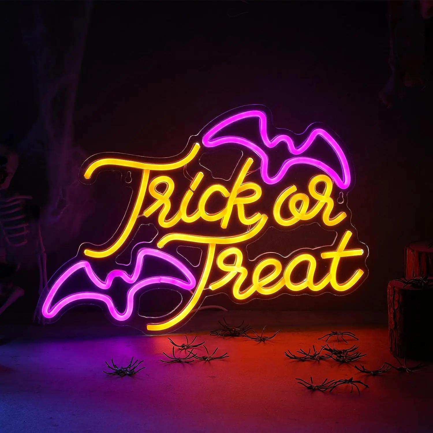 Trick or Treat Bat Neon Light  - Home Decor Lighting Tricks 评论和价格