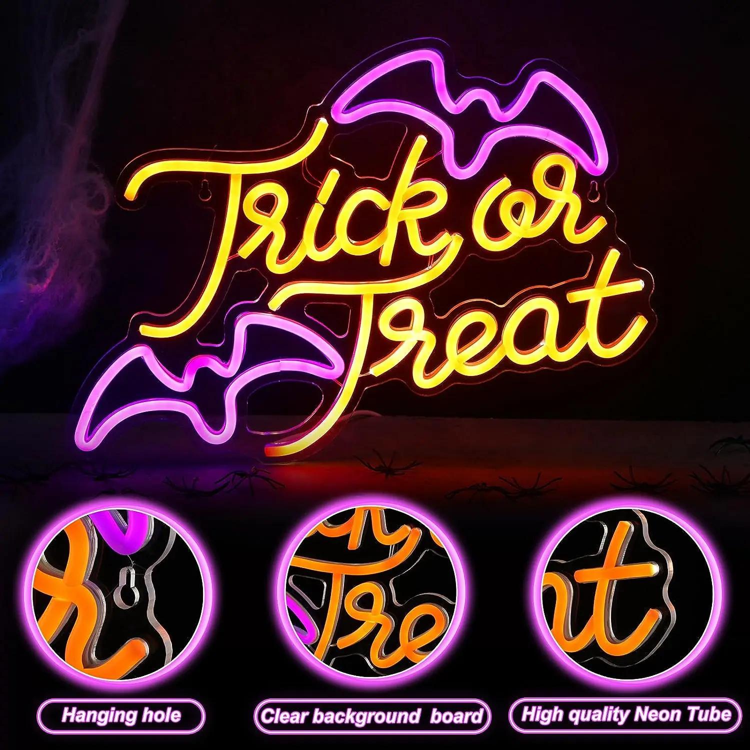 Trick or Treat Bat Neon Light  - Home Decor Lighting Tricks 评论和价格